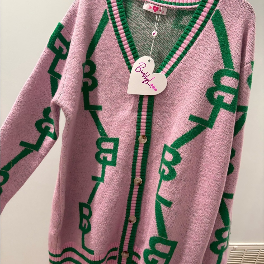 Buddy Love Pink and Green Sweater Dress